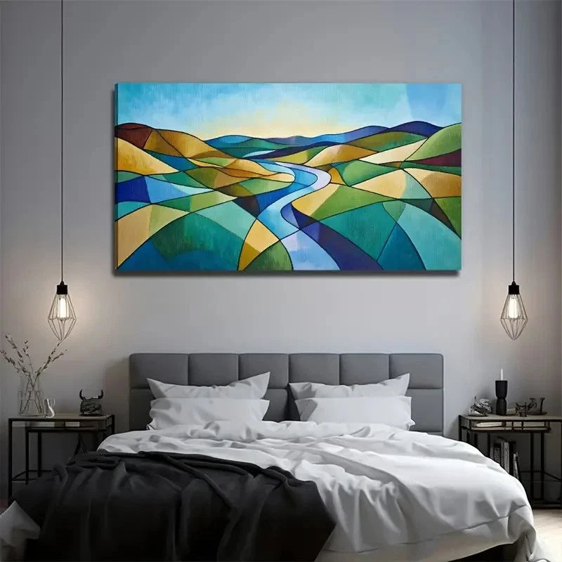 River View Enjoy Suitable Wall Art Canvas Office Home Room Framed 120x60cm