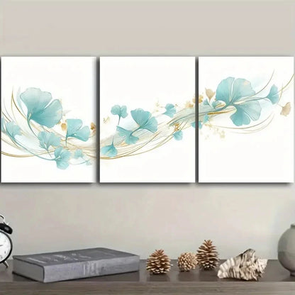 3pcs Ginkgo biloba Wall Art Set Canvas Framed 50x70cm - High Quality Print 100% Australian Made Wall Canvas Ready to Hang - Bella Home Decor