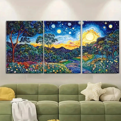 3pcs Brisbane Dreamscape Travel Print Australia Wall Art Set Canvas Framed 60x90cm - High Quality Print 100% Australian Made Wall Canvas Ready to Hang - Bella Home Decor