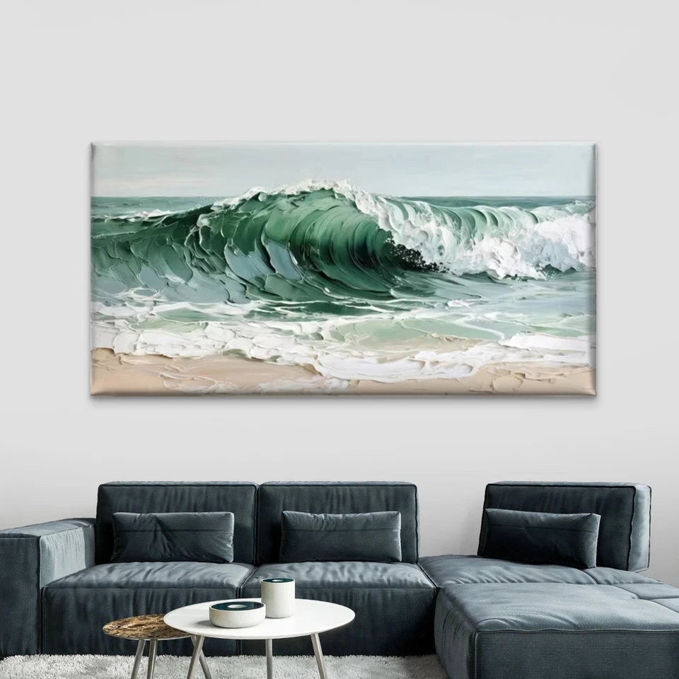 Ocean Wave Sea Beach Wall Art Canvas Office Home Room Framed 120x60cm