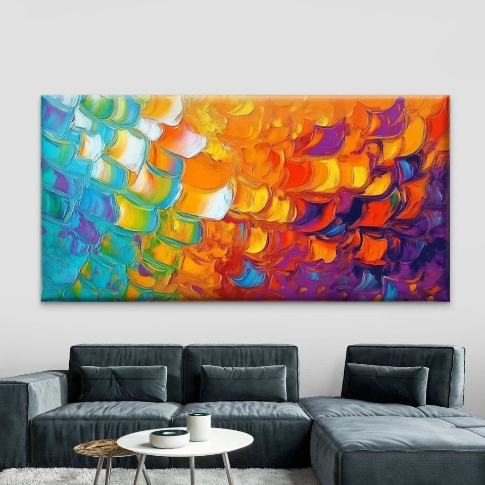 Abstract Multicolor Palette Wall Art Canvas Office Home Room Framed 120x60cm