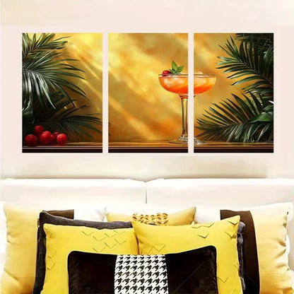 3pcs Sip Me Baby One More Time Retro Cocktail Wall Art Set Canvas Framed 40x60cm - High Quality Print 100% Australian Made Wall Canvas Ready to Hang