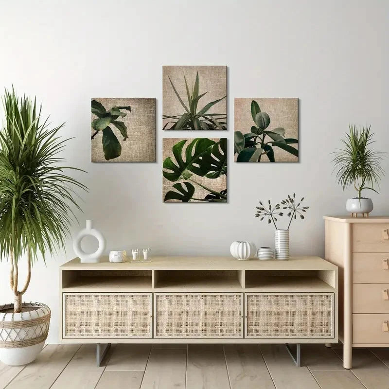 Share 4pcs Sage Green Botanical  Wall Art Canvas Framed