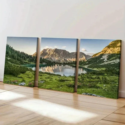 3pcs Mountains Lake Forest Modern Landscape  Wall Art Set Canvas Unframed - High Quality Print 100% Australian Made Wall Canvas