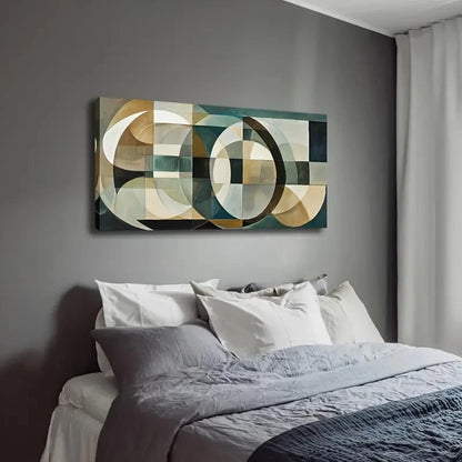 Abstract Geometric Design Wall Art Canvas Office Home Room Framed 120x60cm - Bella Home Decor