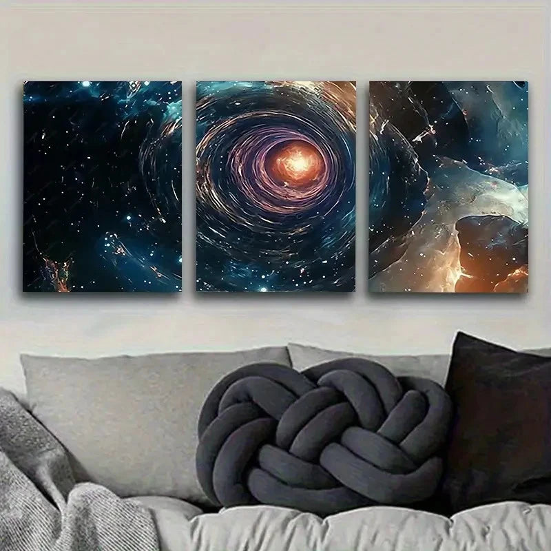 3pcs Cosmic for galaxy And Starfield Wall Art Set Canvas Framed 40x60cm - High Quality Print 100% Australian Made Wall Canvas Ready to Hang - Bella Home Decor