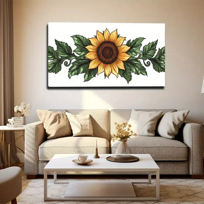 Vibrant Yellow Sunflower Wall Art Canvas Office Home Room Framed 120x60cm