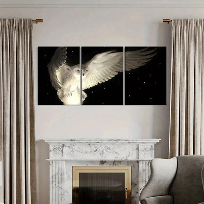 3pcs Fantasy Animal Art Owl Vintage Wall Art Set Canvas Framed 50x70cm - High Quality Print 100% Australian Made Wall Canvas Ready to Hang