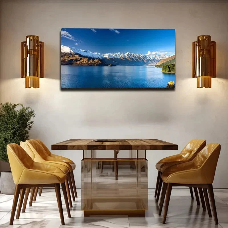 Majestic Snow-Capped Wall Art Canvas Office Home Room Framed 120x60cm