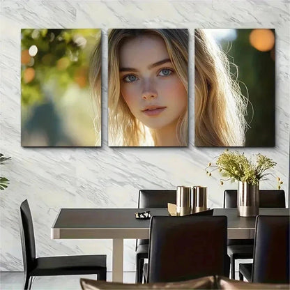 3pcs Meredith Glenn Beauty Girl Perfect Wall Art Set Canvas Framed 50x70cm - High Quality Print 100% Australian Made Wall Canvas Ready to Hang