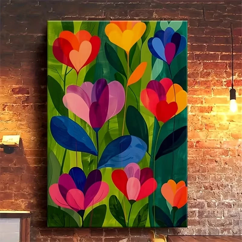 Hearty Blooms Abstract Floral 60x90cm Metal Print Ready to Hang