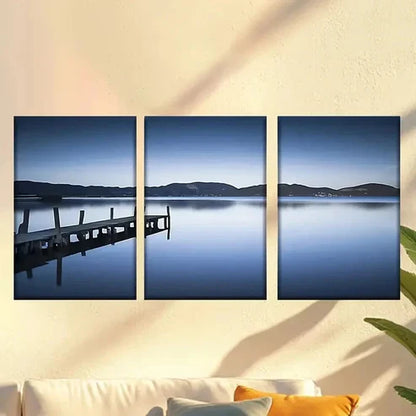 3pcs Serene Lake & Mountain Landscape Wall Art Canvas Unframed – High Quality Print 100% Australian Made Wall Canvas