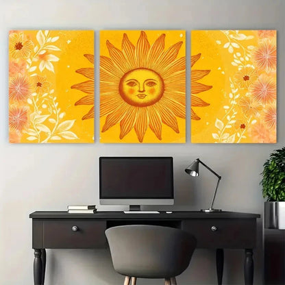 3pcs Abstract Here Comes The Sun Décor Perfect Wall Art Set Canvas Framed 40x60cm - High Quality Print 100% Australian Made Wall Canvas Ready to Hang - Bella Home Decor