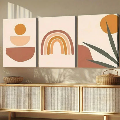 3pcs Classic Modern Style Abstract Pinewood  Art Set Canvas Unframed - High Quality Print 100% Australian Made Wall Canvas - Bella Home Decor
