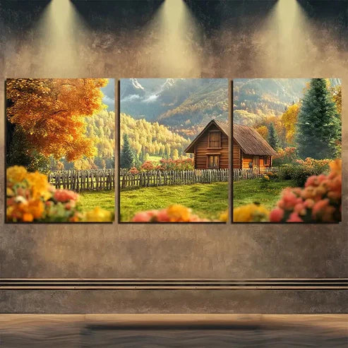 3pcs Vibrant Mountain & Forest Scene Perfect Wall Art Set Canvas Unframed - High Quality Print 100% Australian Made Wall Canvas