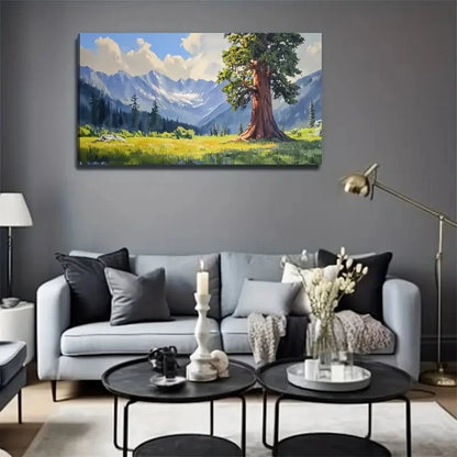 Outdoor View Big Tree Wall Art Canvas Office Home Room Framed 120x60cm