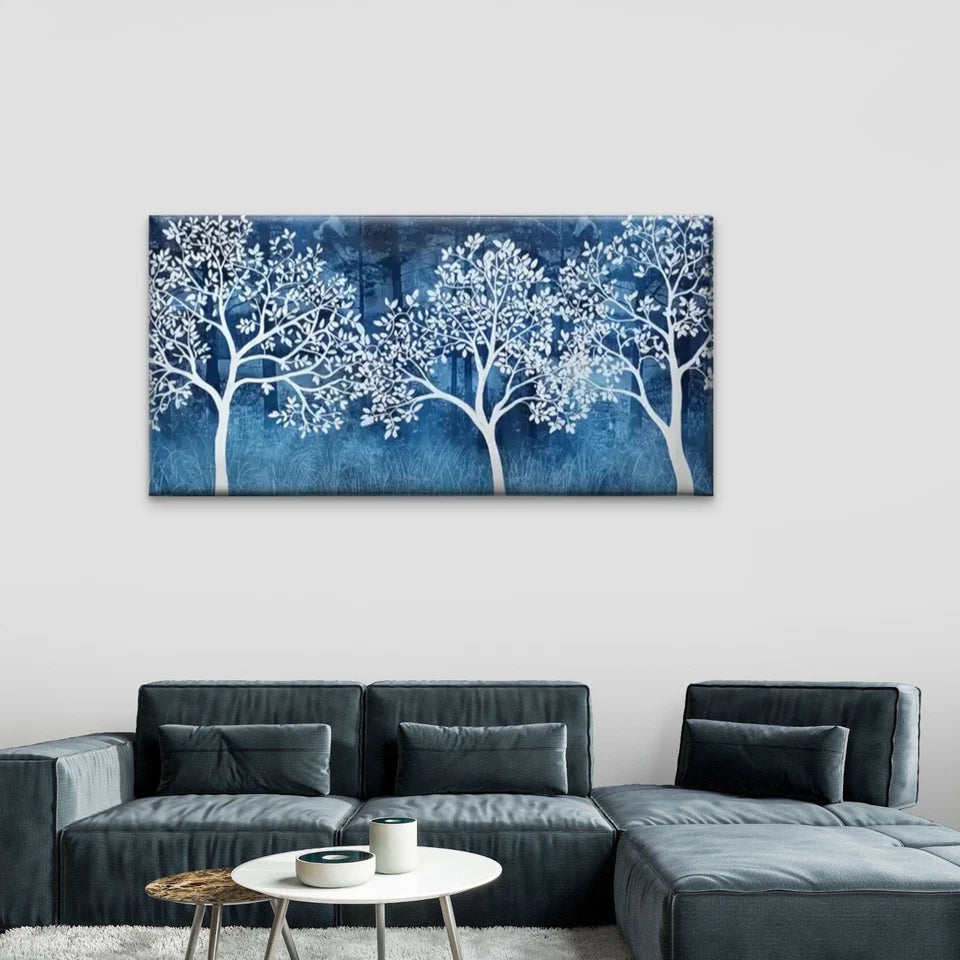 Trees Night Nature Perfect Wall Art Canvas Office Home Room Framed 120x60cm