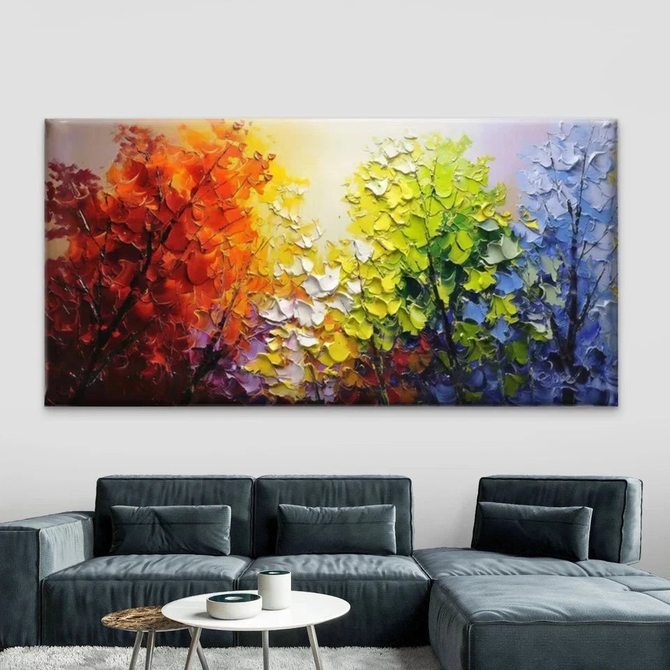 Abstract Tree Landscape Wall Art Canvas Office Home Room Framed 120x60cm