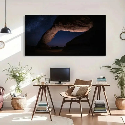 Night Sky And Rock Formation Wall Art Canvas Office Home Room Framed 120x60cm