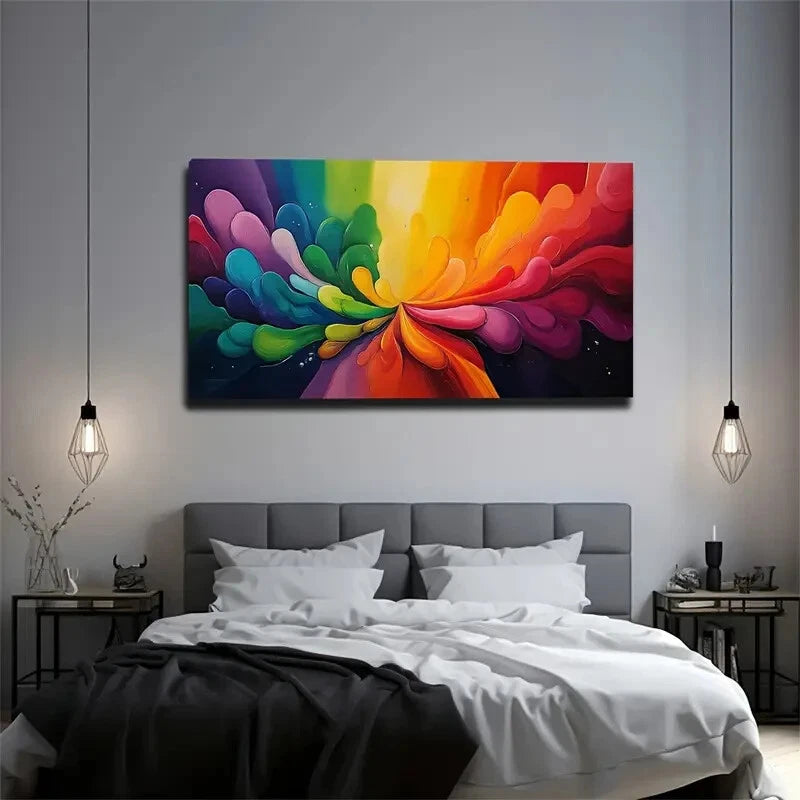 Irregular Color Shape Spreading Wall Art Canvas Office Home Room Framed 120x60cm - Bella Home Decor