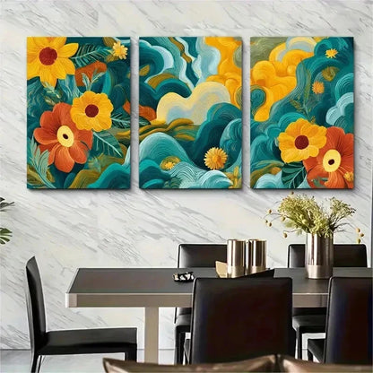 3pcs Retro Aesthetic Preppy College Perfect Wall Art Set Canvas Framed 50x70cm - High Quality Print 100% Australian Made Wall Canvas Ready to Hang