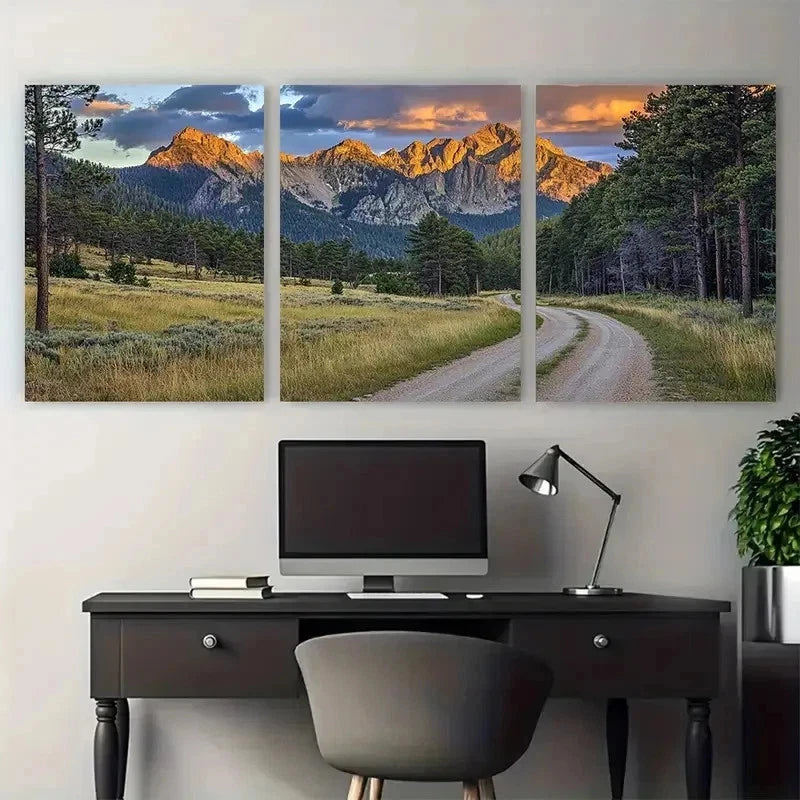 3pcs Colorado Travel Rocky Mountain Perfect Wall Art Set Canvas Framed 50x70cm - High Quality Print 100% Australian Made Wall Canvas Ready to Hang - Bella Home Decor