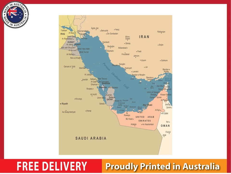 City map with details 91x61cm poster AU