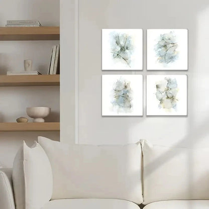 4pcs Watercolor Prints, Simple Artwork for Walls Wall Art Canvas Framed