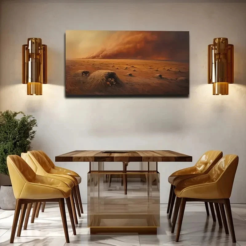 Sandstorm On The Desert Wall Art Canvas Office Home Room Framed 120x60cm