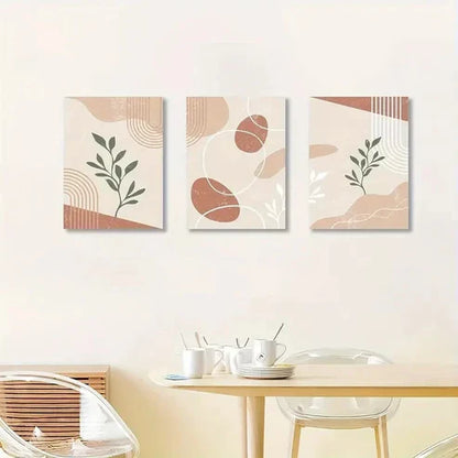 3pcs Nordic Crème Pattern Decoration  Wall Art Set Canvas Unframed - High Quality Print 100% Australian Made Wall Canvas