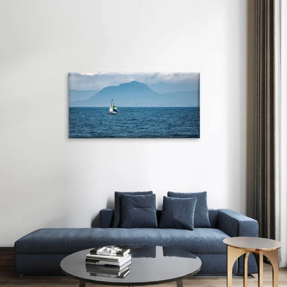 Sailboat Ocean Seascape Wall Art Canvas Office Home Framed 120x60cm