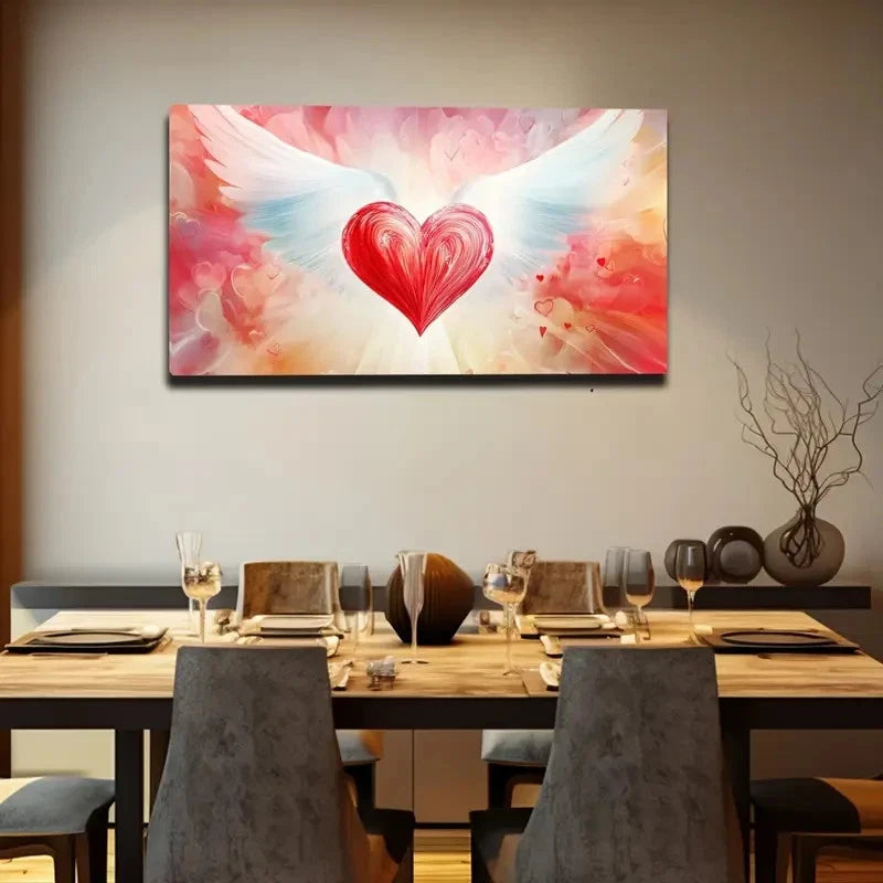 White Feathers Of The Red Love Wall Art Canvas Office Home Room Framed 120x60cm