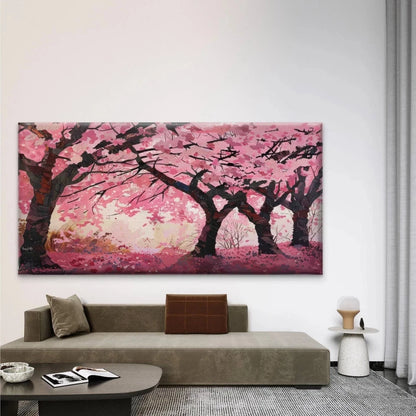 Spring Cherry Blossom Trees Wall Art Canvas Office Home Room Framed 120x60cm