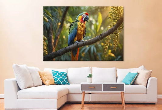Parrots Sitting On A Branch Wall Art Decor 100% Australian Made - Bella Home Decor