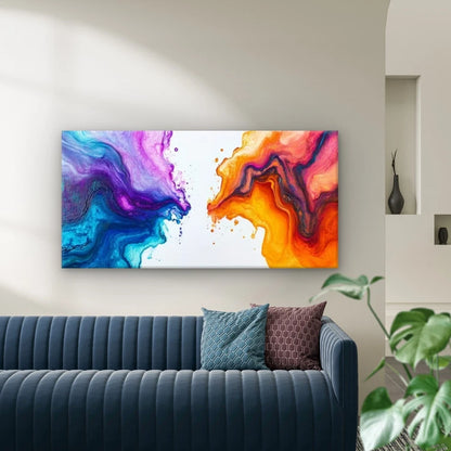 Abstract Colors Fluid Design Wall Art Canvas Office Home Room Framed 120x60cm