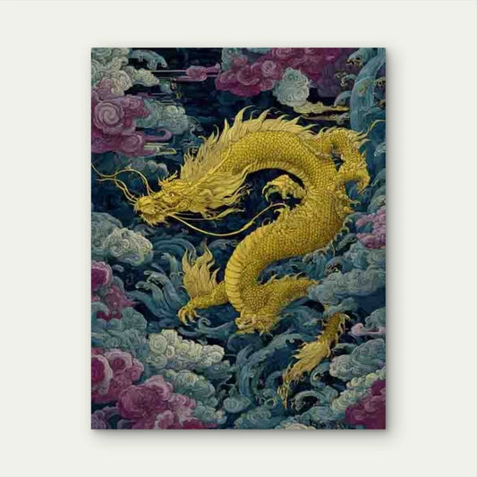 Asian Style Dragon 40x60cm Metal Print Ready to Hang