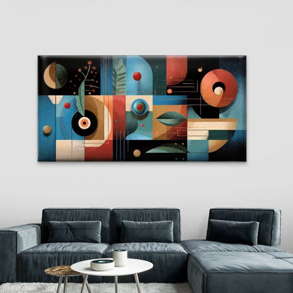 The Symphony of Shapes Wall Art Canvas Office Home Room Framed 120x60cm - Bella Home Decor