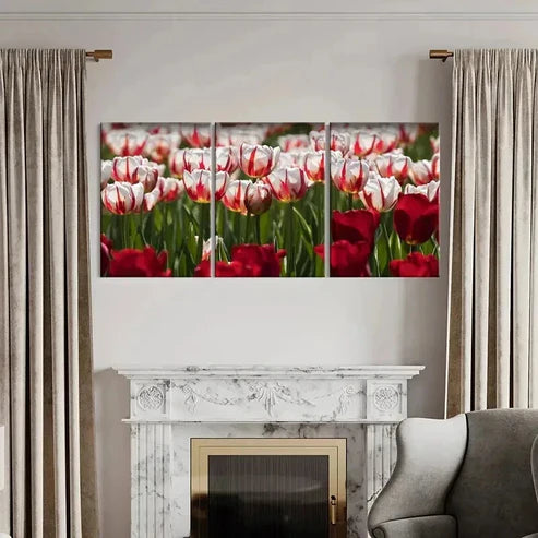 3pcs Flower Art Roses Modern Wall Art Canvas Unframed - High Quality Print 100% Australian Made Wall Canvas - Bella Home Decor
