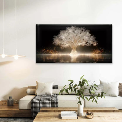 The Tree of Light Wall Art Canvas Office Home Room Framed 120x60cm - Bella Home Decor