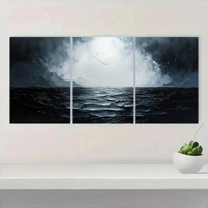 3pcs Minimalist Black & White Artwork EX   Wall Art Set Canvas Framed 50x70cm - High Quality Print 100% Australian Made Wall Canvas Ready to Hang