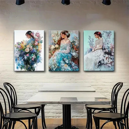 3pcs Elegant Couple Silhouette Golden Wall Art Canvas Unframed - High Quality Print 100% Australian Made Wall Canvas