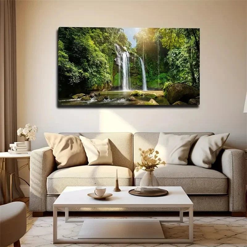 Waterfall Decorative Wall Art Canvas Office Home Room Framed 120x60cm