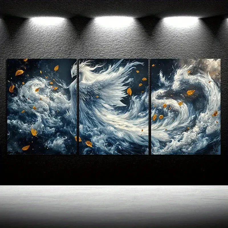 3pcs Woman Dancing in The Wind White Themed Metal Print Ready to Hang Art - Bella Home Decor