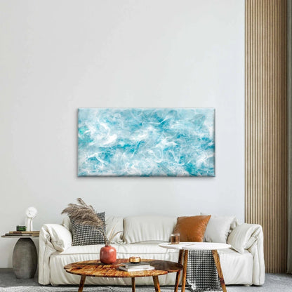 Smoke Texture Blue Abstract Wall Art Canvas Office Home Room Framed 120x60cm