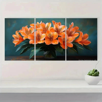 3pcs Lilies Peruvian Nature Beauty Perfect Wall Art Set Canvas Framed 40x60cm - High Quality Print 100% Australian Made Wall Canvas Ready to Hang