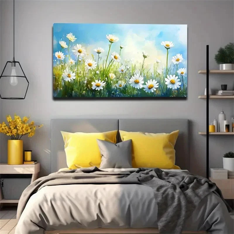 Bohemian Modern Spring Garden Wall Art Canvas Office Home Room Framed 120x60cm