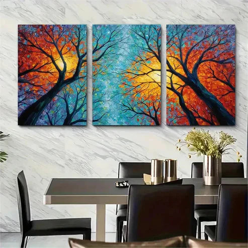 3pcs Original Forest Sunset Abstract Perfect Wall Art Canvas Unframed – High Quality Print 100% Australian Made Wall Canvas