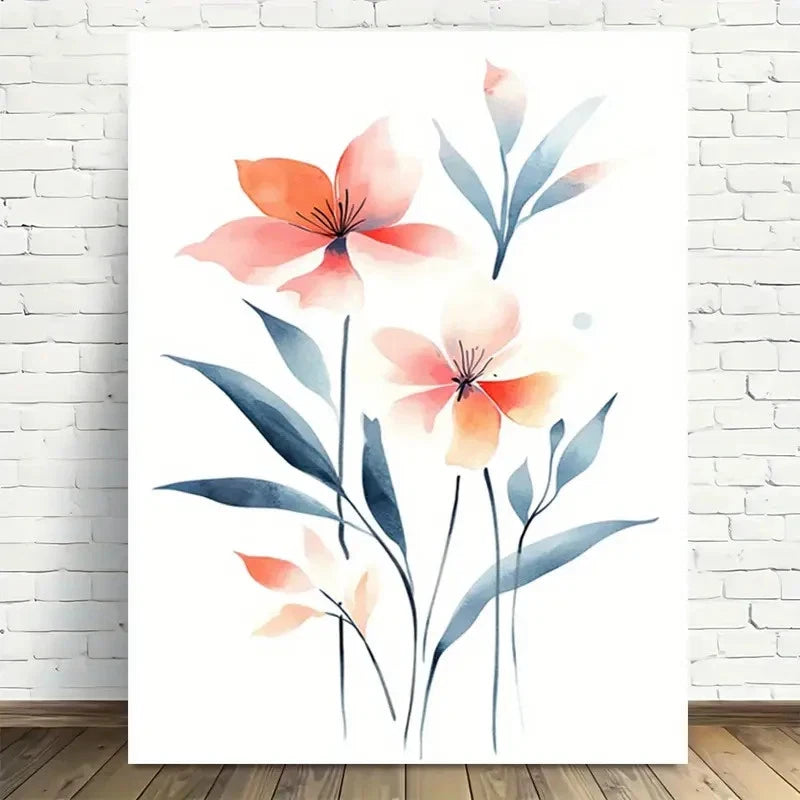 Beautiful Carnation Colorful Floral Elegance Painting 40x60cm Metal Print Ready to Hang - Bella Home Decor