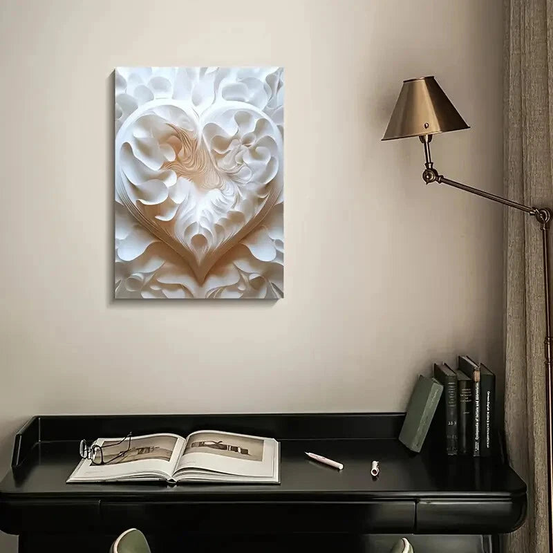 Beautiful Featuring Heart Blossoms Painting  40x60cm Metal Print Ready to Hang - Bella Home Decor