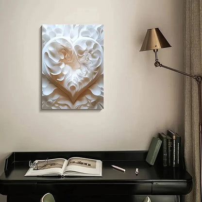 Beautiful Featuring Heart Blossoms Painting  40x60cm Metal Print Ready to Hang - Bella Home Decor